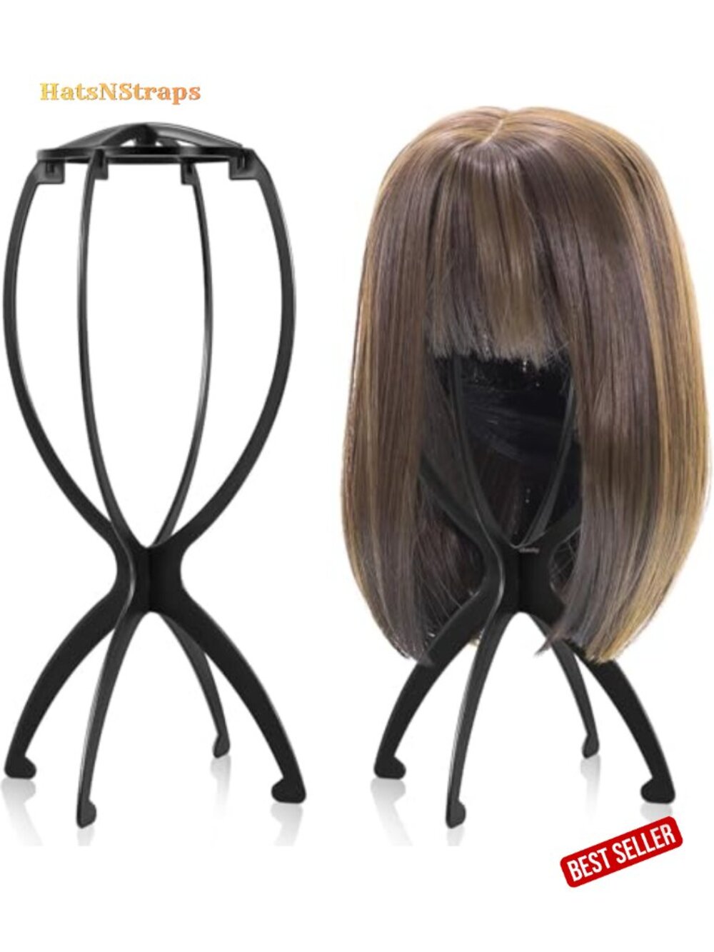 Portable Foldable Wig Holder Stand for Travel Salon Use Plastic